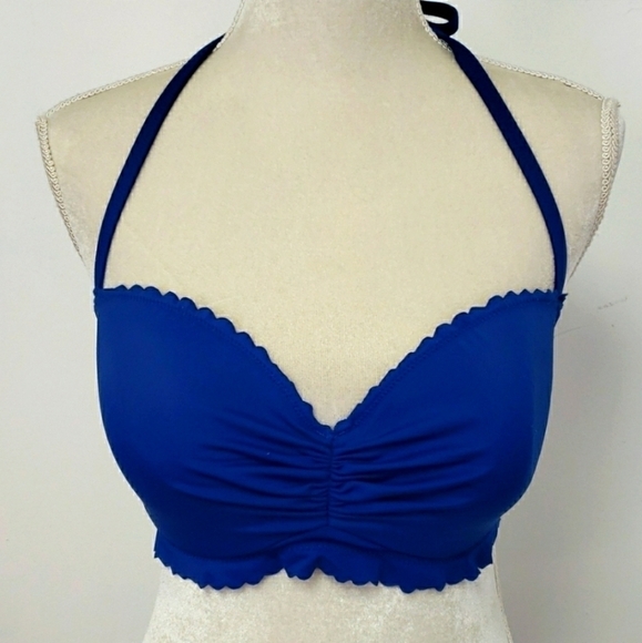 VICTORIA'S Secret Royal Blue Scalloped Edge Bikini Underwire Top Only 36D EUC - Picture 8 of 8